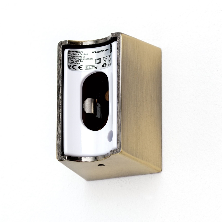 LED væglampe VISAGIST 1xS14d/8W/230V messing