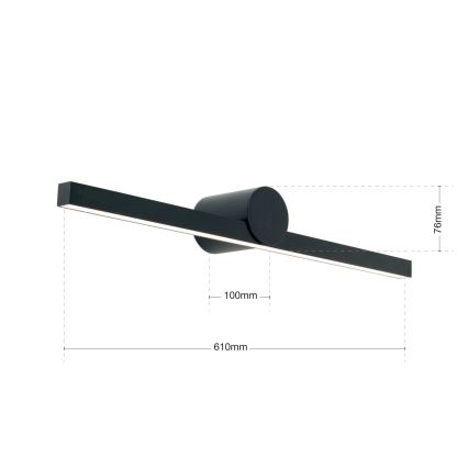 LED spejllampe til badeværelse BEAUTY LED/12W/230V 61 cm IP54 sort