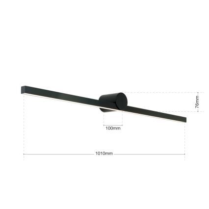 LED spejllampe til badeværelse BEAUTY LED/24W/230V 101 cm IP54 sort