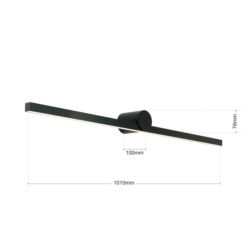 LED spejllampe til badeværelse BEAUTY LED/24W/230V 101 cm IP54 sort