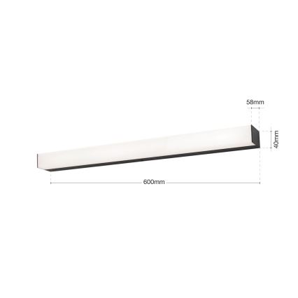 LED spejllampe til badeværelse HORIZON LED/12W/230V 3000/4000K 60 cm IP44 sort