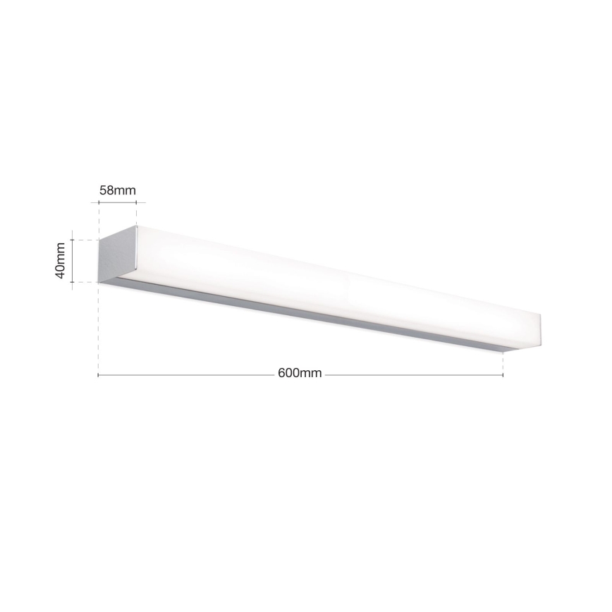 LED spejllampe til badeværelse HORIZON LED/12W/230V 3000/4000K 60 cm IP44 sølvfarvet