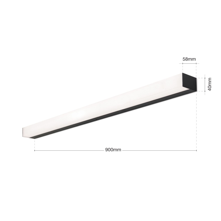 LED spejllampe til badeværelse HORIZON LED/18W/230V 3000/4000K 90 cm IP44 sort