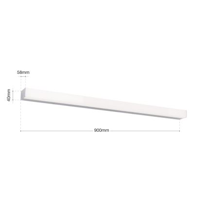 LED spejllampe til badeværelse HORIZON LED/18W/230V 3000/4000K 90 cm IP44 sølvfarvet
