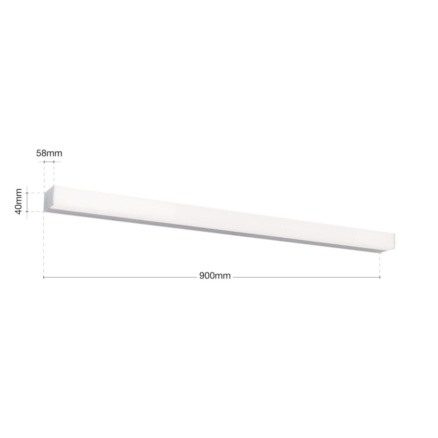 LED spejllampe til badeværelse HORIZON LED/18W/230V 3000/4000K 90 cm IP44 sølvfarvet