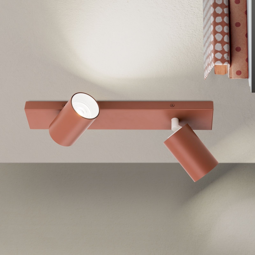 Spotlampe PENN 2xGU10/13W/230V murstensrød