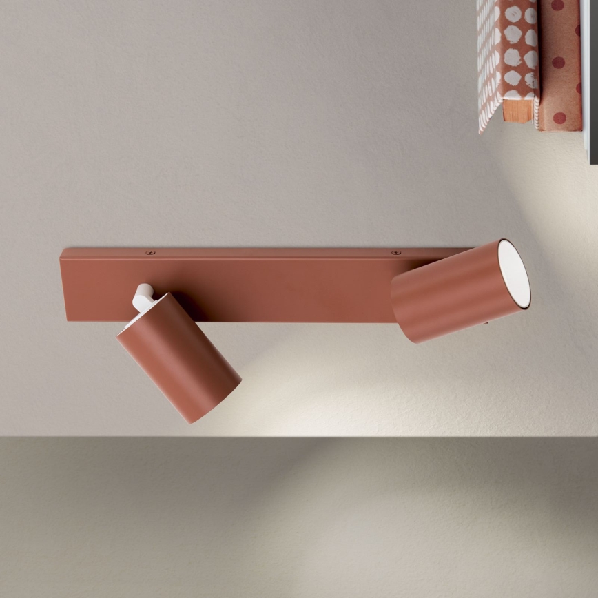Spotlampe PENN 2xGU10/13W/230V murstensrød