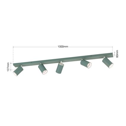 Spotlampe PENN 5xGU10/13W/230V grå