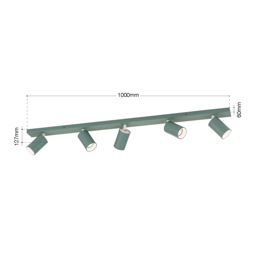 Spotlampe PENN 5xGU10/13W/230V grå