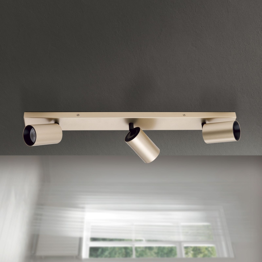 Spotlampe SEAN 3xGU10/13W/230V guldfarvet