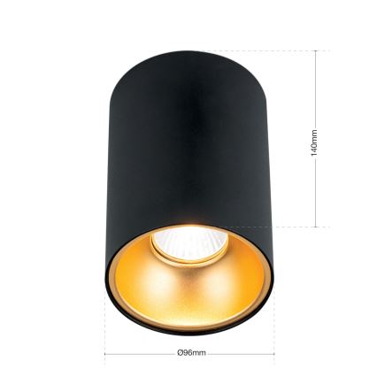 Spotlampe STARLIGHT 1xGU10/50W/230V sort/guld