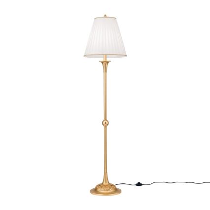Gulvlampe FONSA 1xE27/60W/230V hvid/guldfarvet