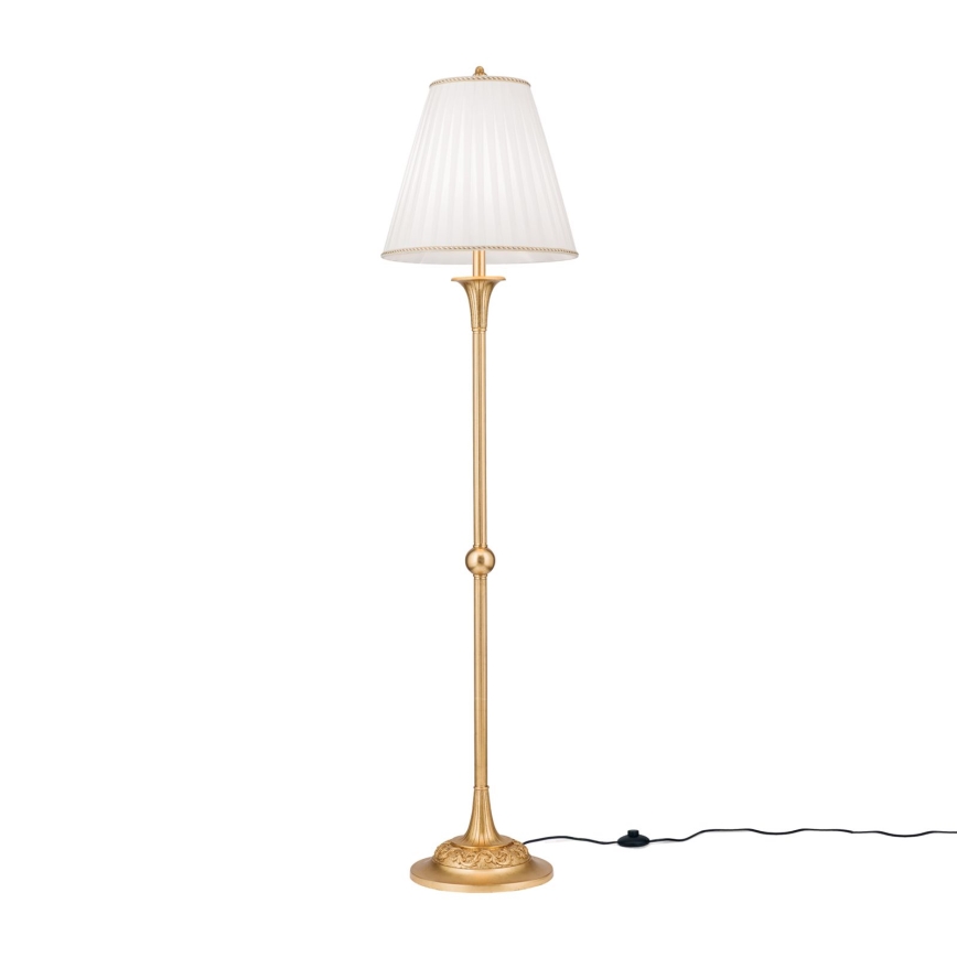 Gulvlampe FONSA 1xE27/60W/230V hvid/guldfarvet