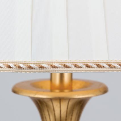 Gulvlampe FONSA 1xE27/60W/230V hvid/guldfarvet