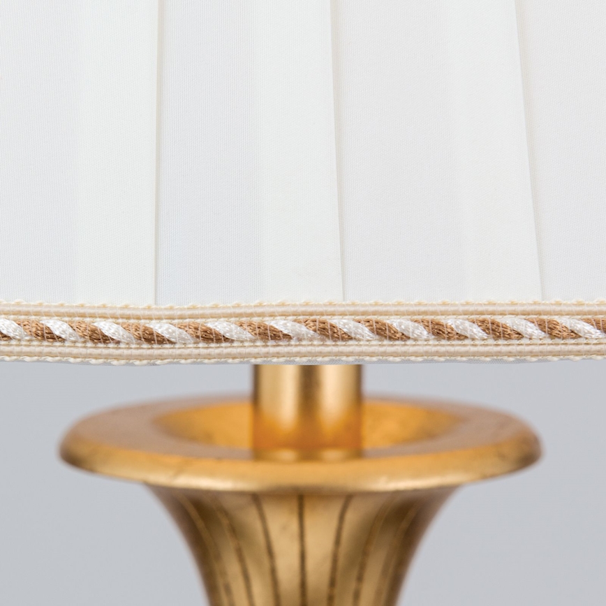 Gulvlampe FONSA 1xE27/60W/230V hvid/guldfarvet