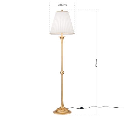 Gulvlampe FONSA 1xE27/60W/230V hvid/guldfarvet