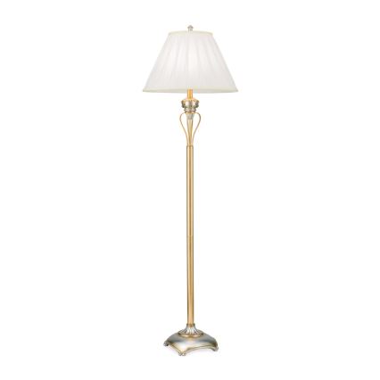 Gulvlampe TIZIA 1xE27/60W/230V hvid/guldfarvet/patina