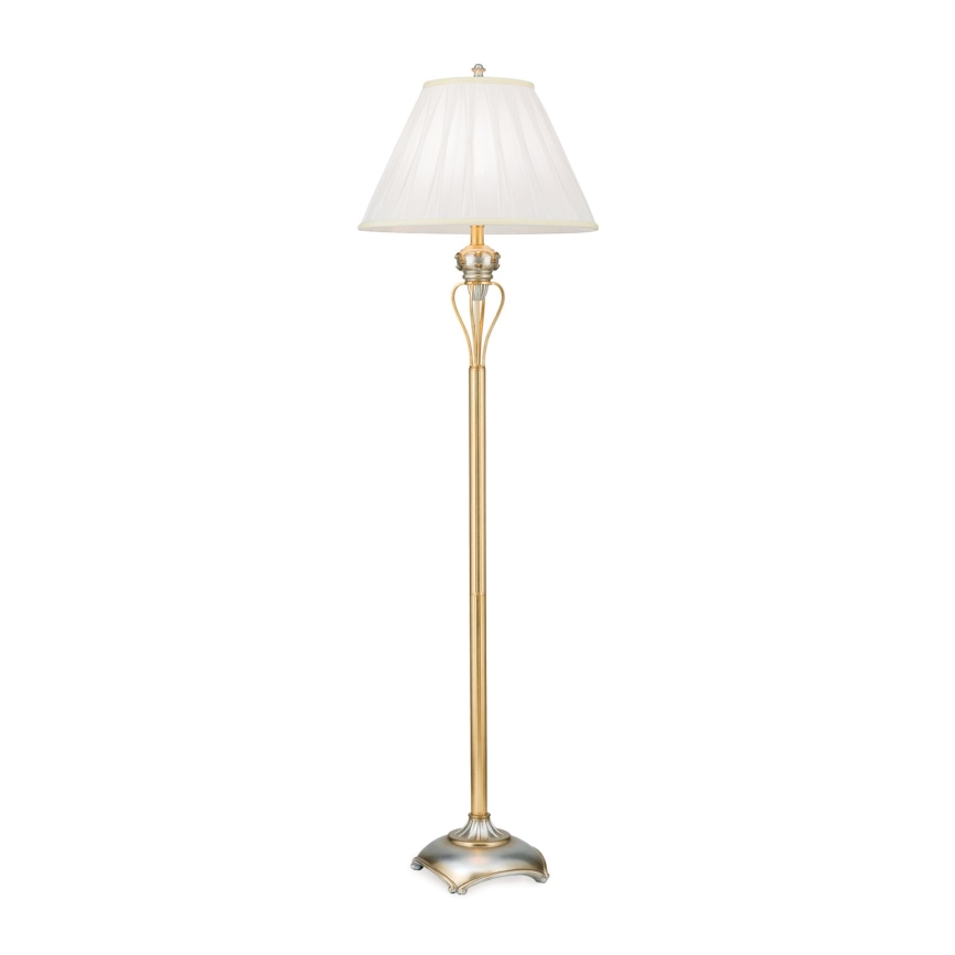 Gulvlampe TIZIA 1xE27/60W/230V hvid/guldfarvet/patina