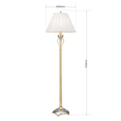 Gulvlampe TIZIA 1xE27/60W/230V hvid/guldfarvet/patina