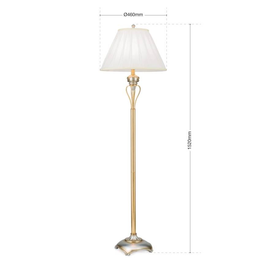 Gulvlampe TIZIA 1xE27/60W/230V hvid/guldfarvet/patina