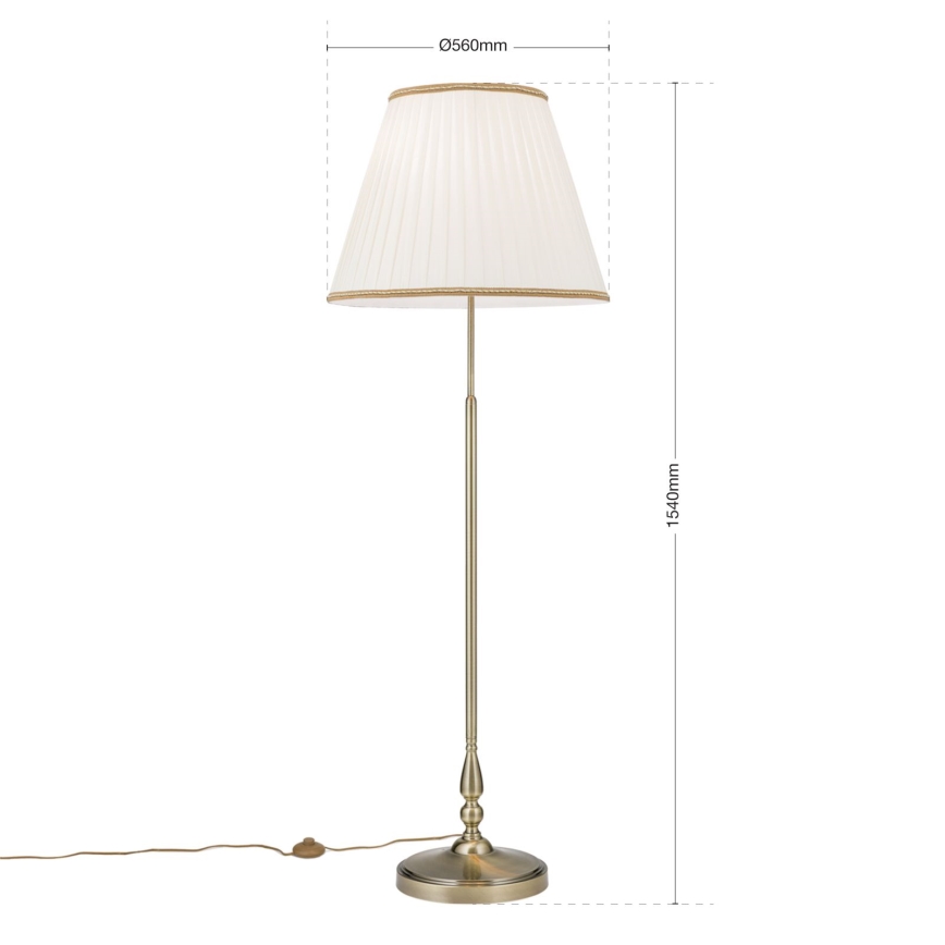 Gulvlampe TONIA 2xE27/60W/230V 154 cm hvid/bronze