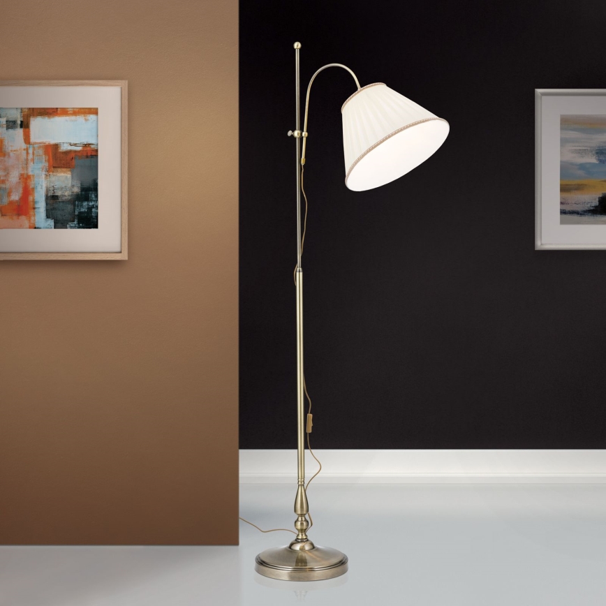 Gulvlampe TONIA 1xE27/60W/230V 183 cm hvid/bronze