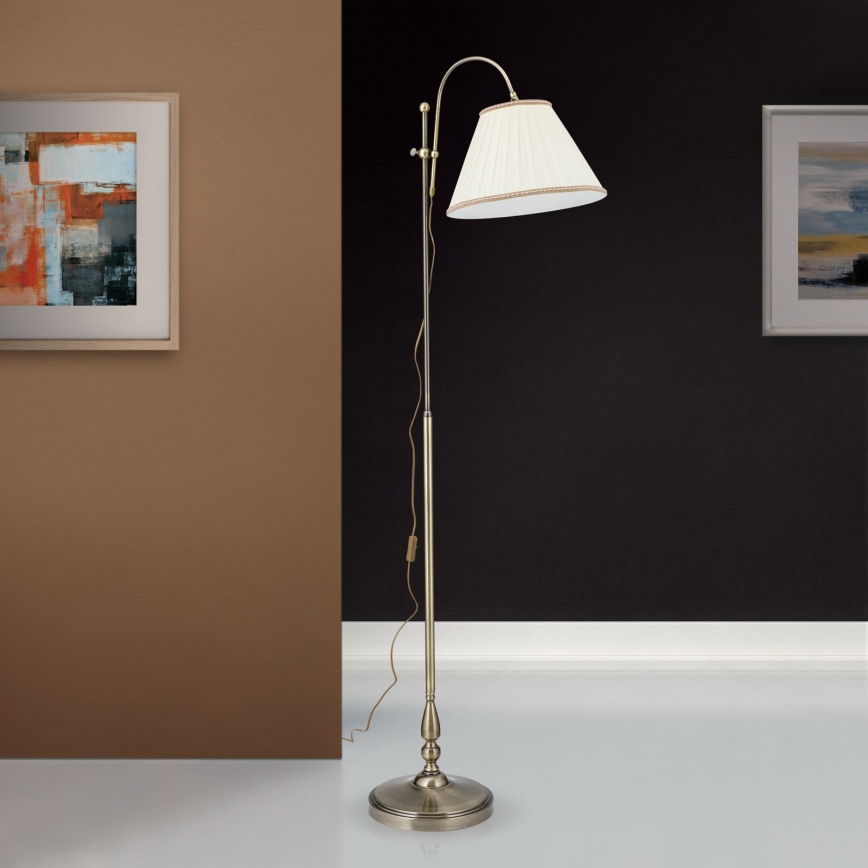 Gulvlampe TONIA 1xE27/60W/230V 183 cm hvid/bronze