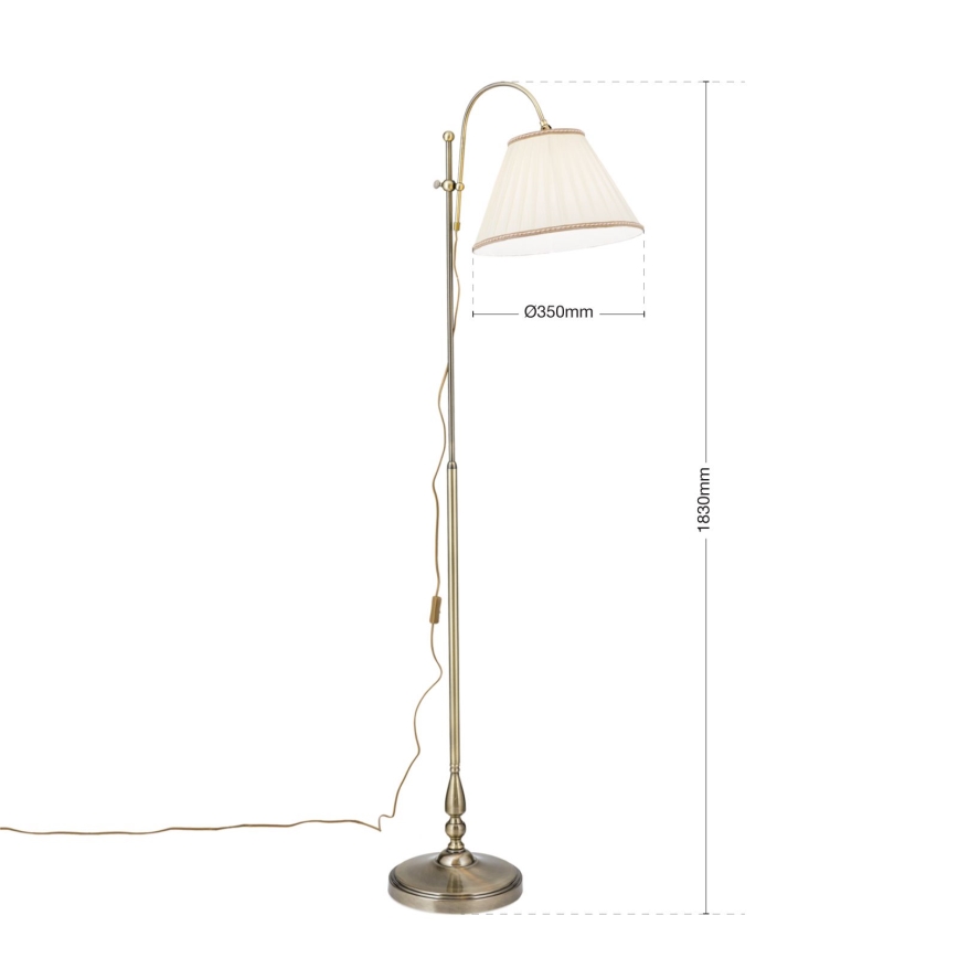 Gulvlampe TONIA 1xE27/60W/230V 183 cm hvid/bronze