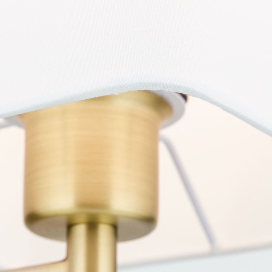 Gulvlampe CARLTON 1xE27/40W/230V hvid/guldfarvet
