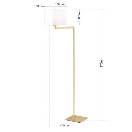 Gulvlampe CARLTON 1xE27/40W/230V hvid/guldfarvet