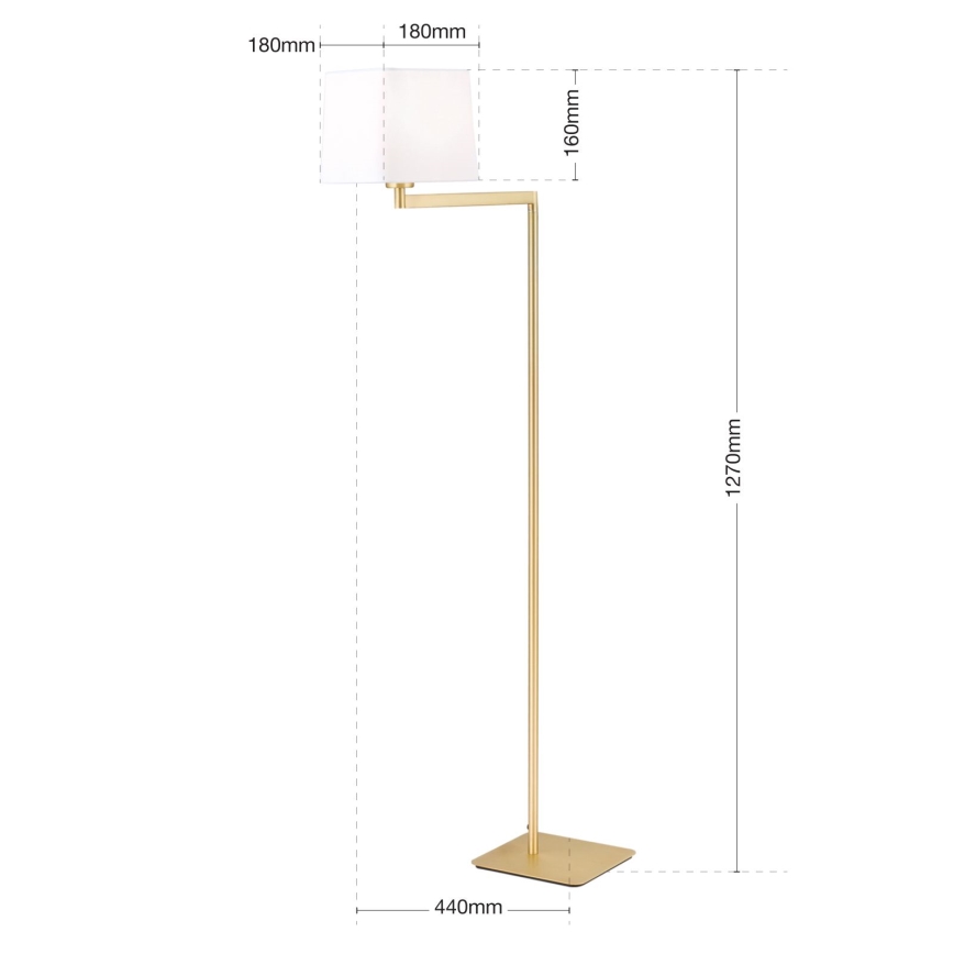 Gulvlampe CARLTON 1xE27/40W/230V hvid/guldfarvet