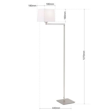 Gulvlampe CARLTON 1xE27/40W/230V hvid/mat krom