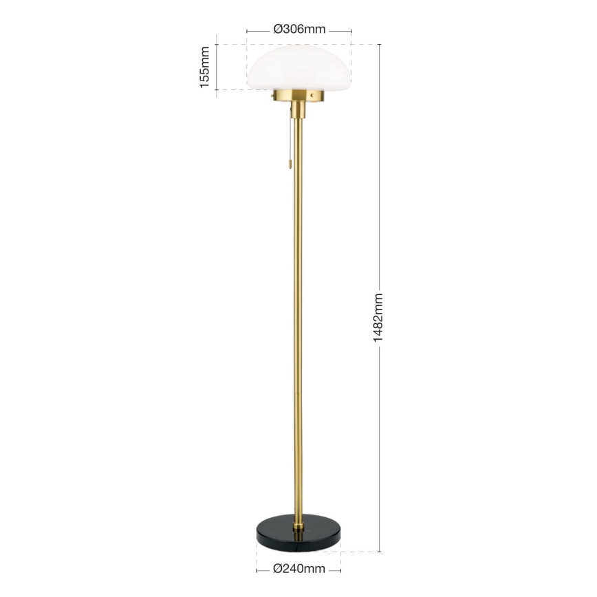 Gulvlampe SPARTA 1xE27/40W/230V guldfarvet/sort