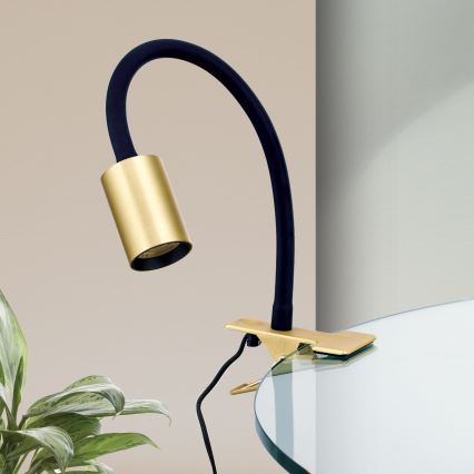 LED Fleksibel bordlampe med klemme KURT LED/5W/230V guldfarvet