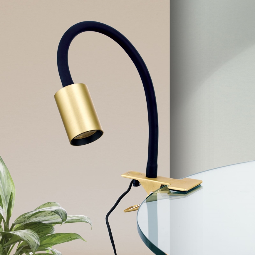 LED Fleksibel bordlampe med klemme KURT LED/5W/230V guldfarvet