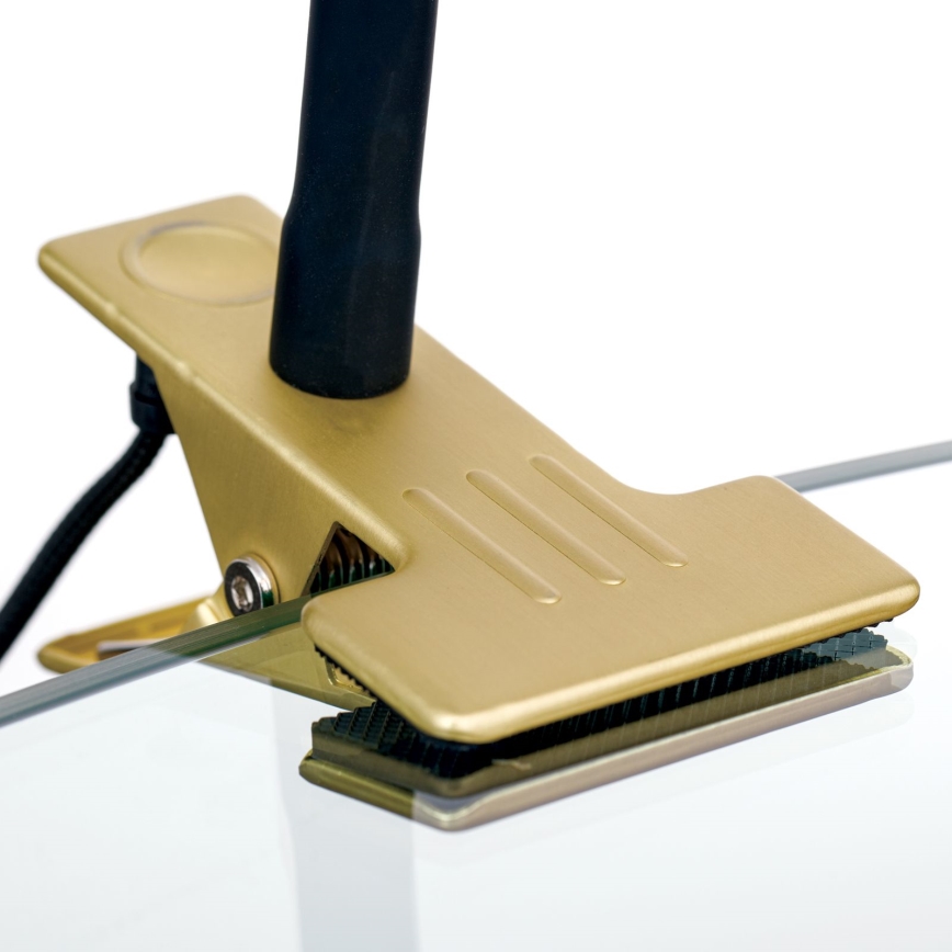 LED Fleksibel bordlampe med klemme KURT LED/5W/230V guldfarvet