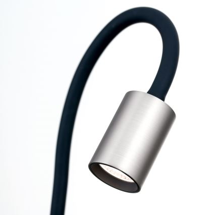 LED Fleksibel bordlampe med klemme KURT LED/5W/230V sølvfarvet