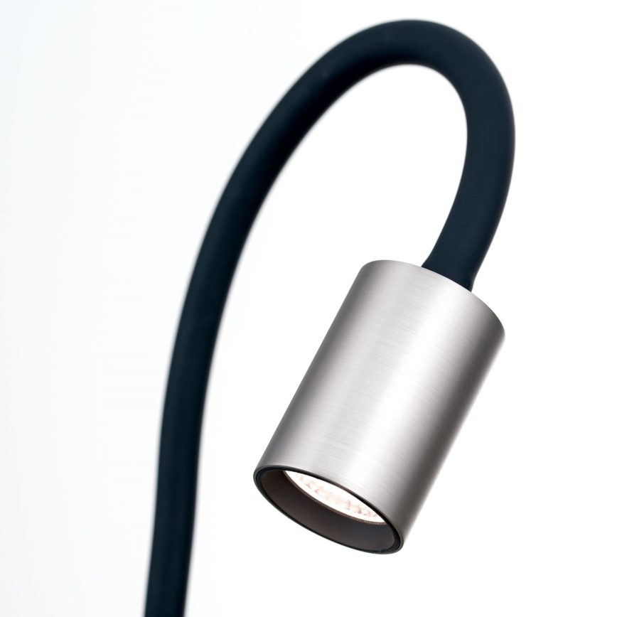 LED Fleksibel bordlampe med klemme KURT LED/5W/230V sølvfarvet