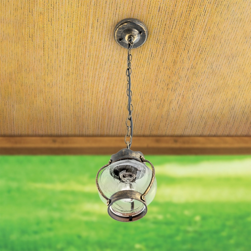 Udendørs hængelampe TAVERNA 1xE27/60W/230V IP23 bronze/patina