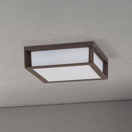 Udendørs lampe HENRY 2xE27/15W/230V 26x26 cm IP44 brun