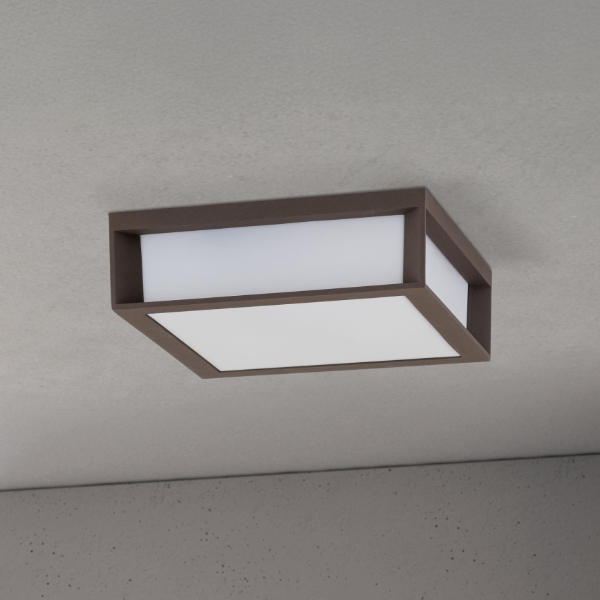 Udendørs lampe HENRY 2xE27/15W/230V 26x26 cm IP44 brun