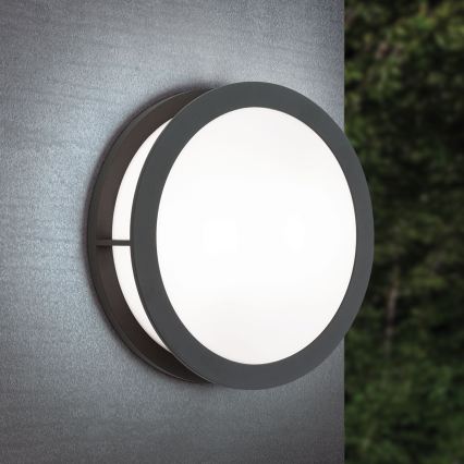 Udendørs lampe HENRY 2xE27/15W/230V Ø 30 cm IP44 antracit