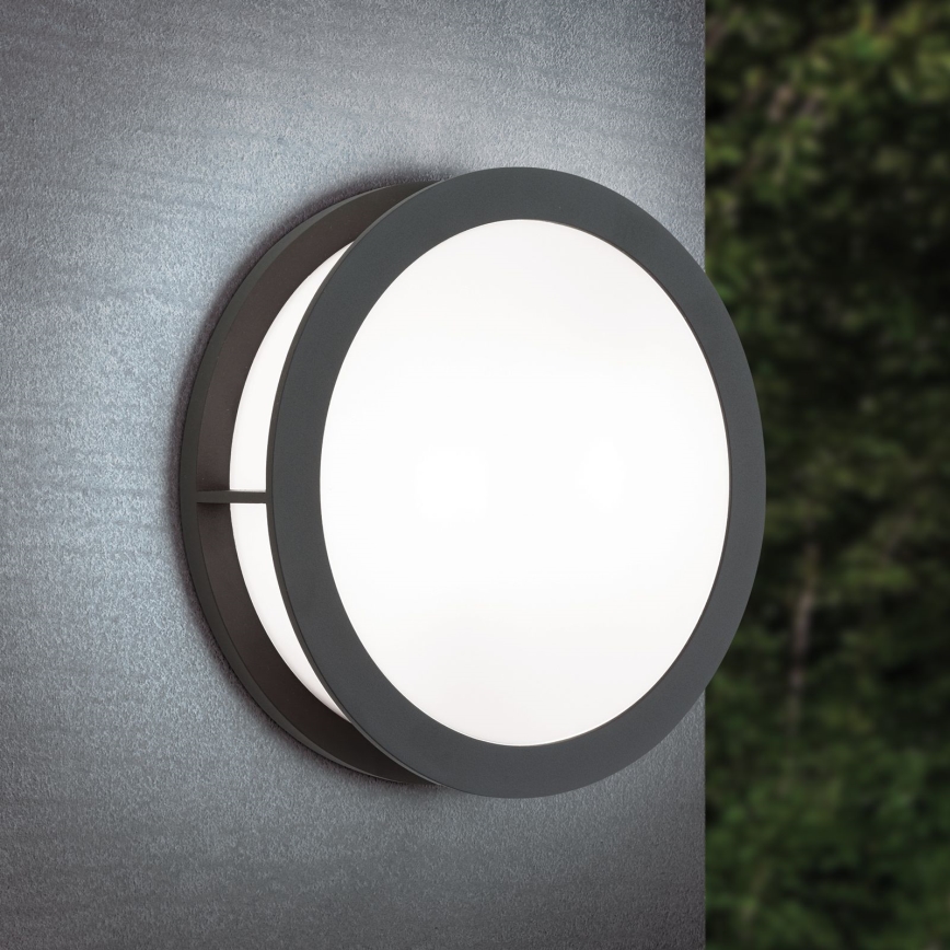 Udendørs lampe HENRY 2xE27/15W/230V Ø 30 cm IP44 antracit