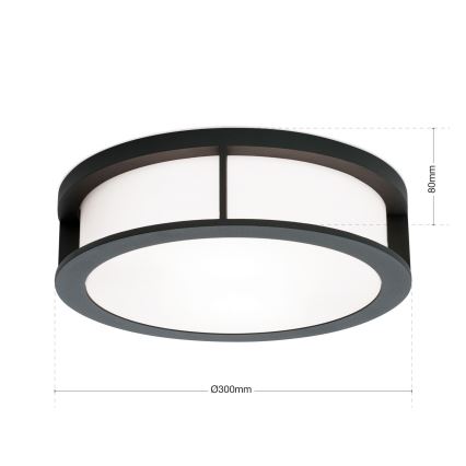 Udendørs lampe HENRY 2xE27/15W/230V Ø 30 cm IP44 antracit