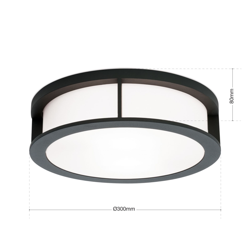 Udendørs lampe HENRY 2xE27/15W/230V Ø 30 cm IP44 antracit
