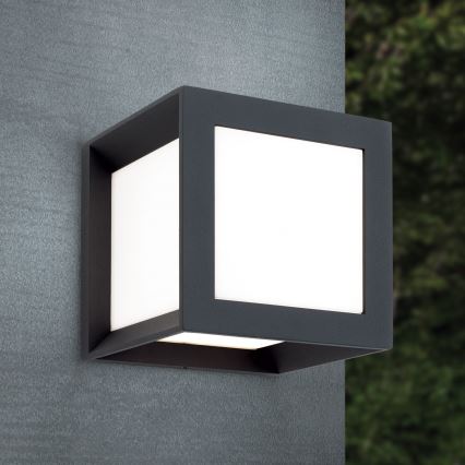 Udendørsarmatur HENRY 1xE27/15W/230V 16x16 cm IP44 antracit