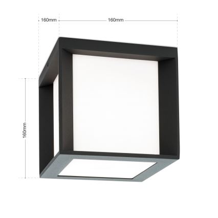 Udendørsarmatur HENRY 1xE27/15W/230V 16x16 cm IP44 antracit