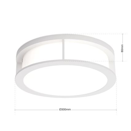 Udendørsarmatur HENRY 2xE27/15W/230V Ø 30 cm IP44 hvid