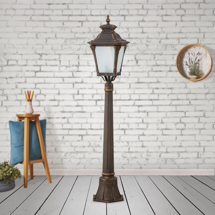 Udendørslampe AIKO 1xE27/60W/230V 115 cm IP23 bronze/patina