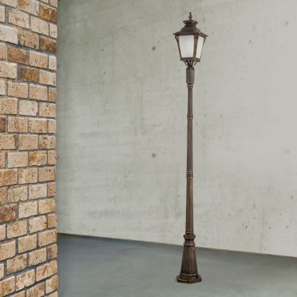 Udendørslampe AIKO 1xE27/60W/230V 240 cm IP23 bronze/patina